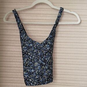 Floral Blue Women's athletic tank top